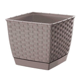 Prosperplast Ratolla Square Planter 19x19x15.9cm - Mocca